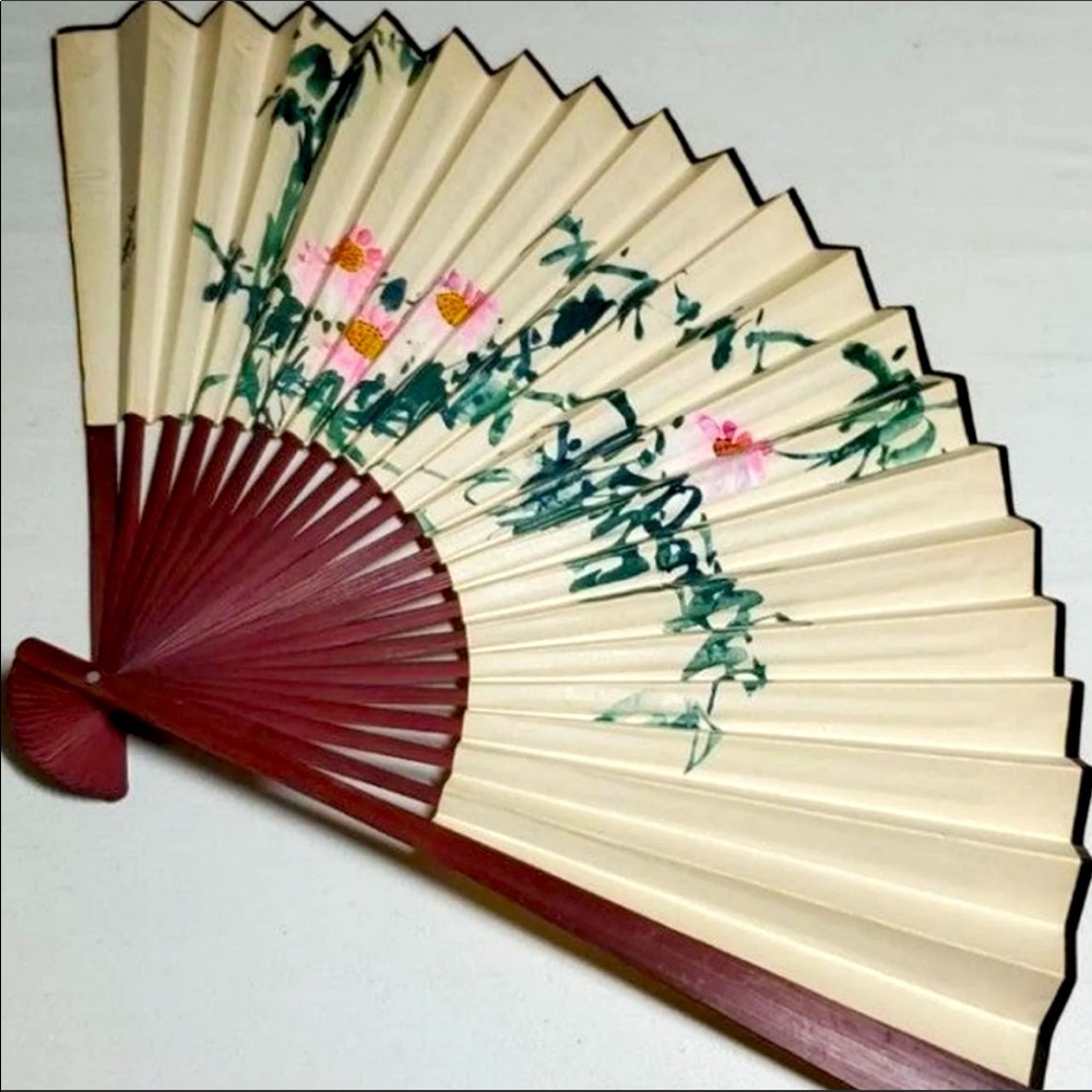 EUC Hand Painted Fan/ see photos